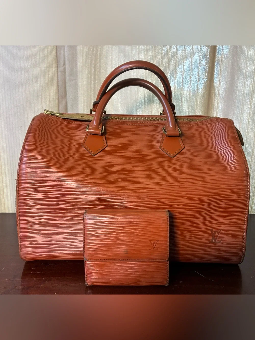Louis Vuitton Epi Speedy 36 Satchel with Matching Wallet